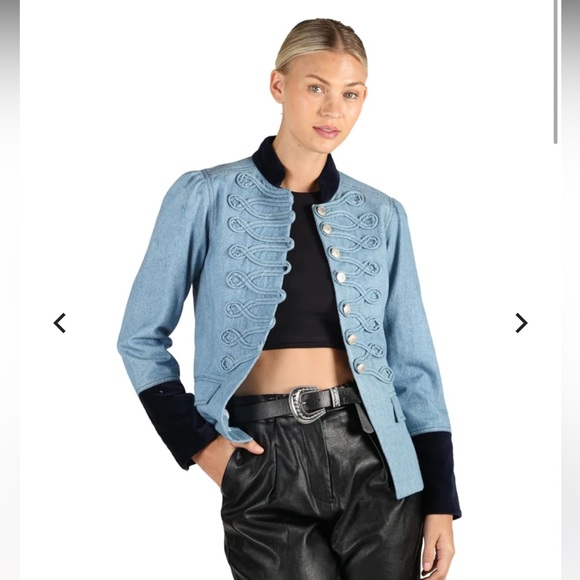 SETA Military Denim Jacket with Silver Buttons - Picture 4 of 4